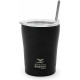 ISOTHERMIC CUP  01-12083 MIDNIGHT BLACK 350ml ΜΕ ΑΝΟΞΕΙΔΩΤΟ ΚΑΛΑΜΑΚΙ